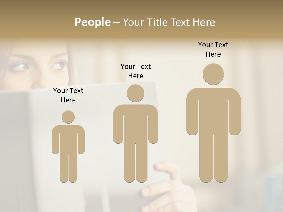 Woman Peering Over Top Of Folder PowerPoint Template