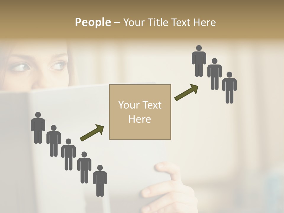 Woman Peering Over Top Of Folder PowerPoint Template