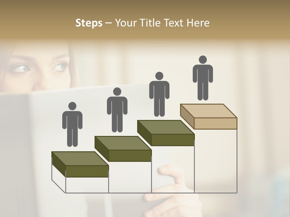 Woman Peering Over Top Of Folder PowerPoint Template