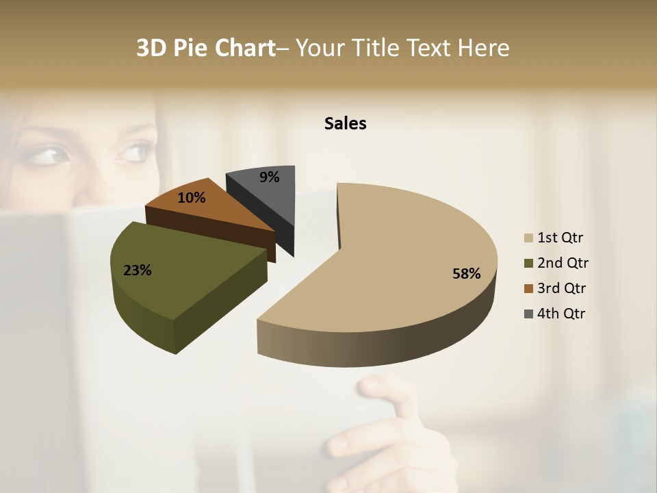 Woman Peering Over Top Of Folder PowerPoint Template