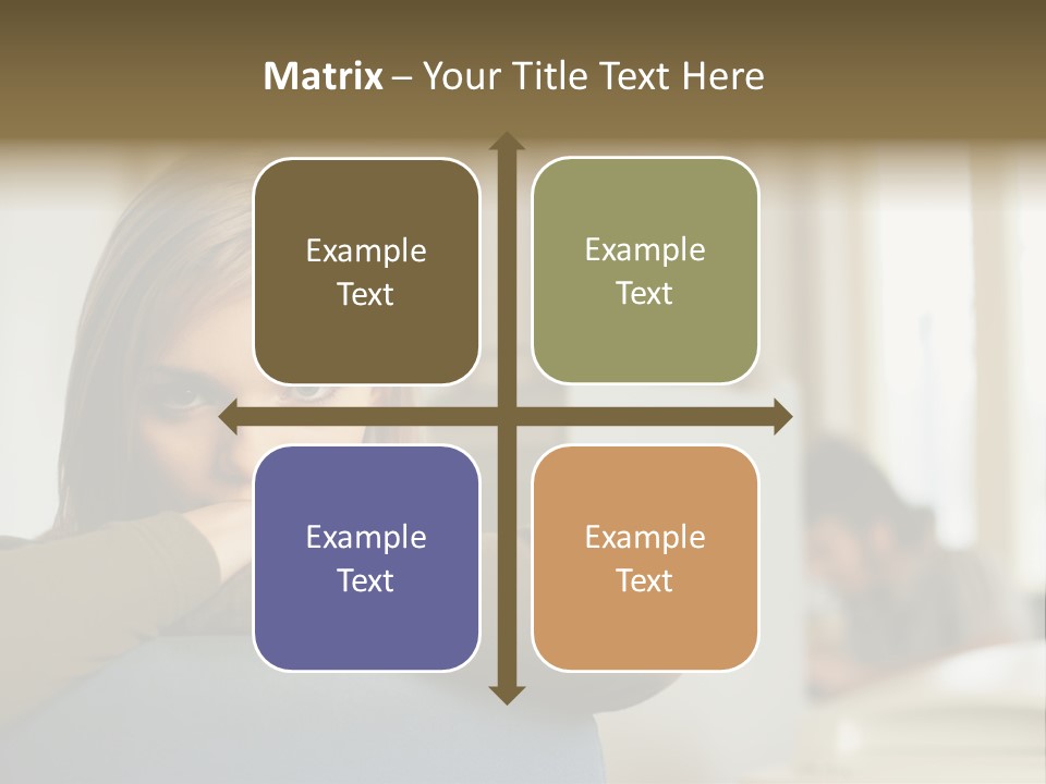 Woman Leaning On The Back Of Her Chair PowerPoint Template