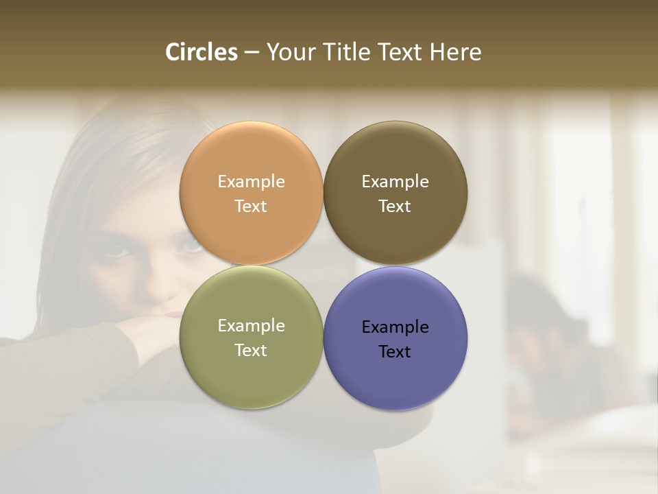 Woman Leaning On The Back Of Her Chair PowerPoint Template