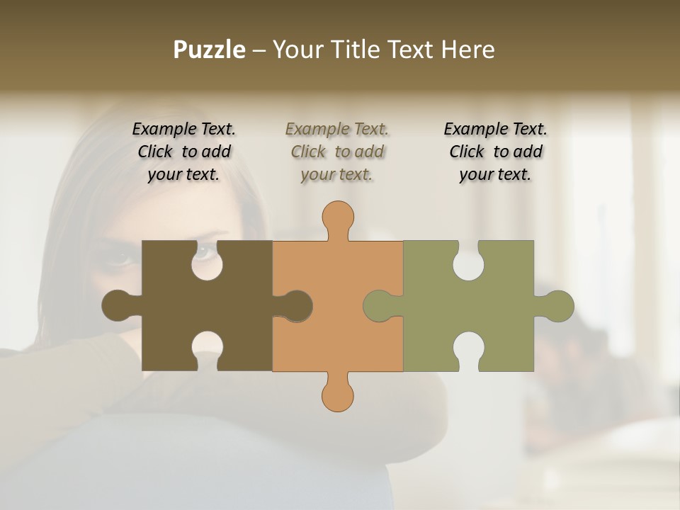 Woman Leaning On The Back Of Her Chair PowerPoint Template