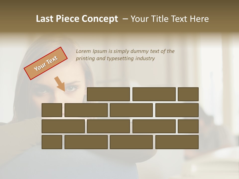 Woman Leaning On The Back Of Her Chair PowerPoint Template