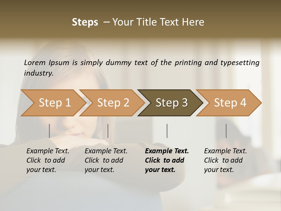 Woman Leaning On The Back Of Her Chair PowerPoint Template