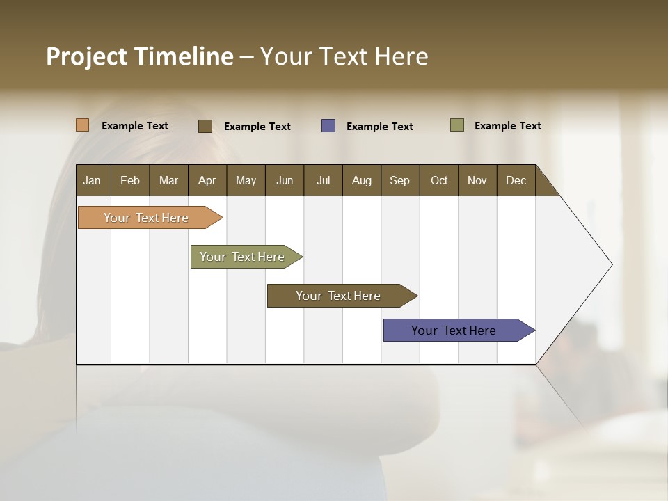 Woman Leaning On The Back Of Her Chair PowerPoint Template