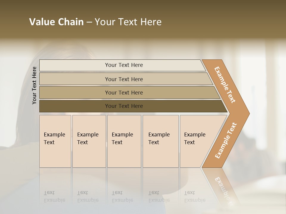 Woman Leaning On The Back Of Her Chair PowerPoint Template