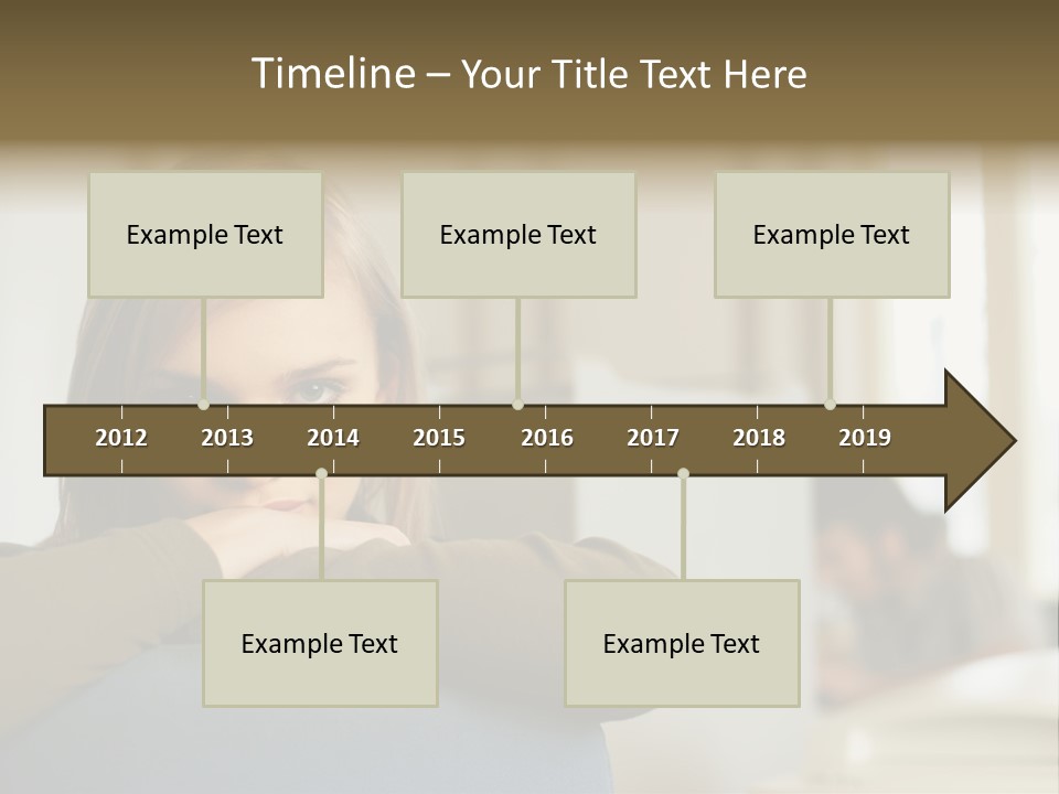 Woman Leaning On The Back Of Her Chair PowerPoint Template