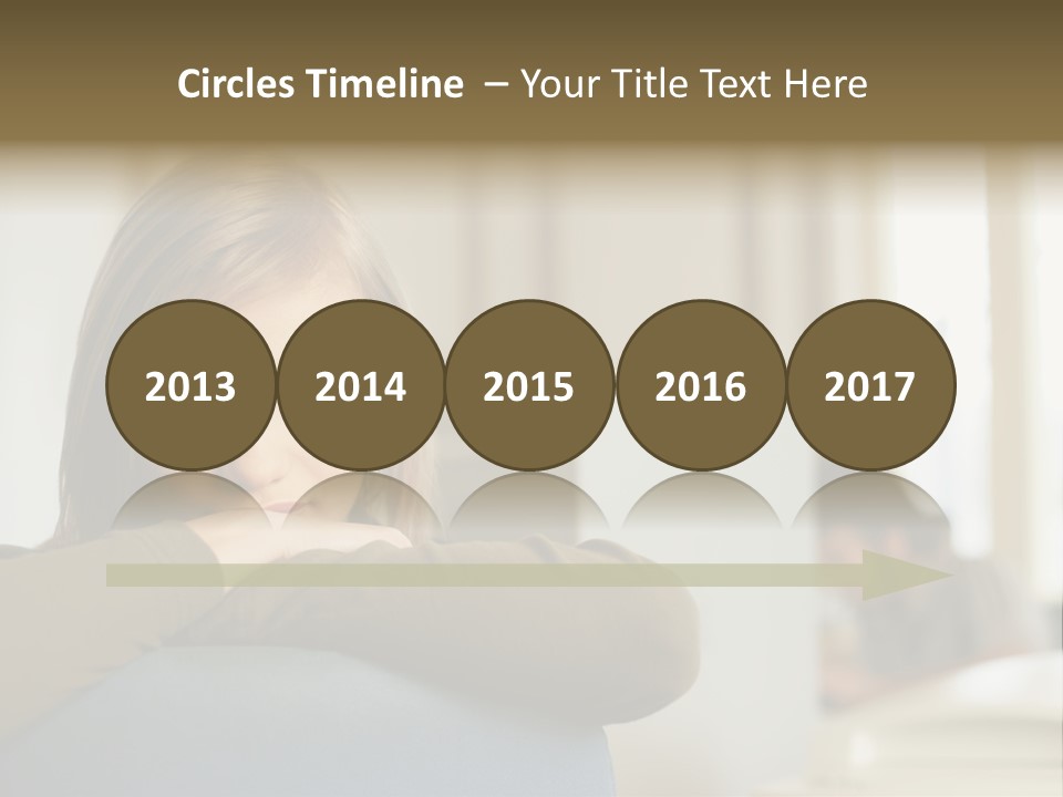 Woman Leaning On The Back Of Her Chair PowerPoint Template