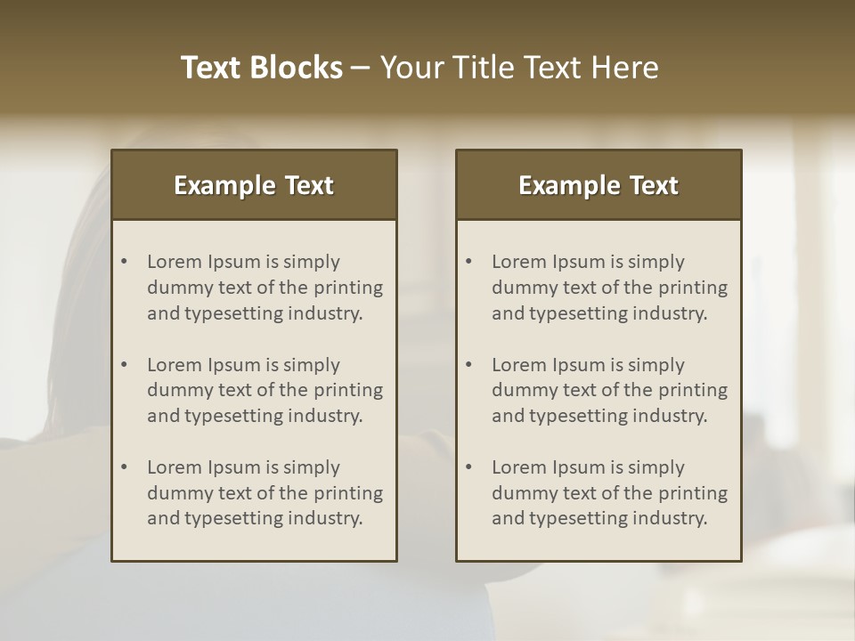 Woman Leaning On The Back Of Her Chair PowerPoint Template