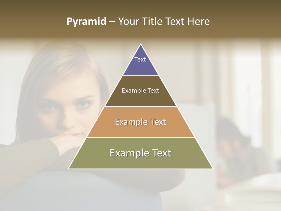 Woman Leaning On The Back Of Her Chair PowerPoint Template