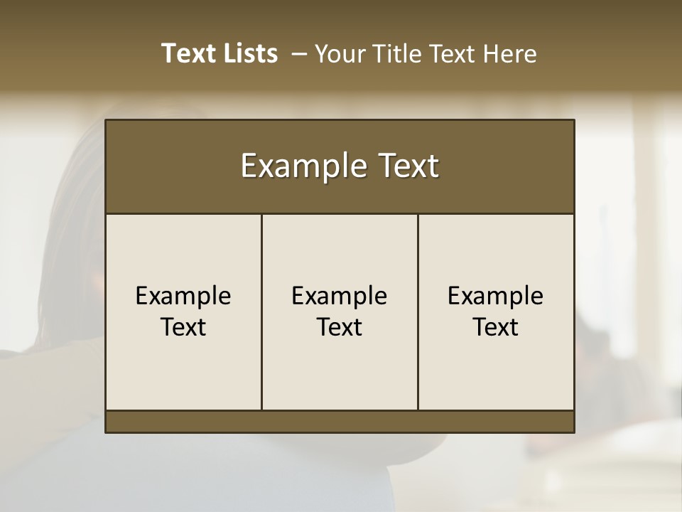 Woman Leaning On The Back Of Her Chair PowerPoint Template