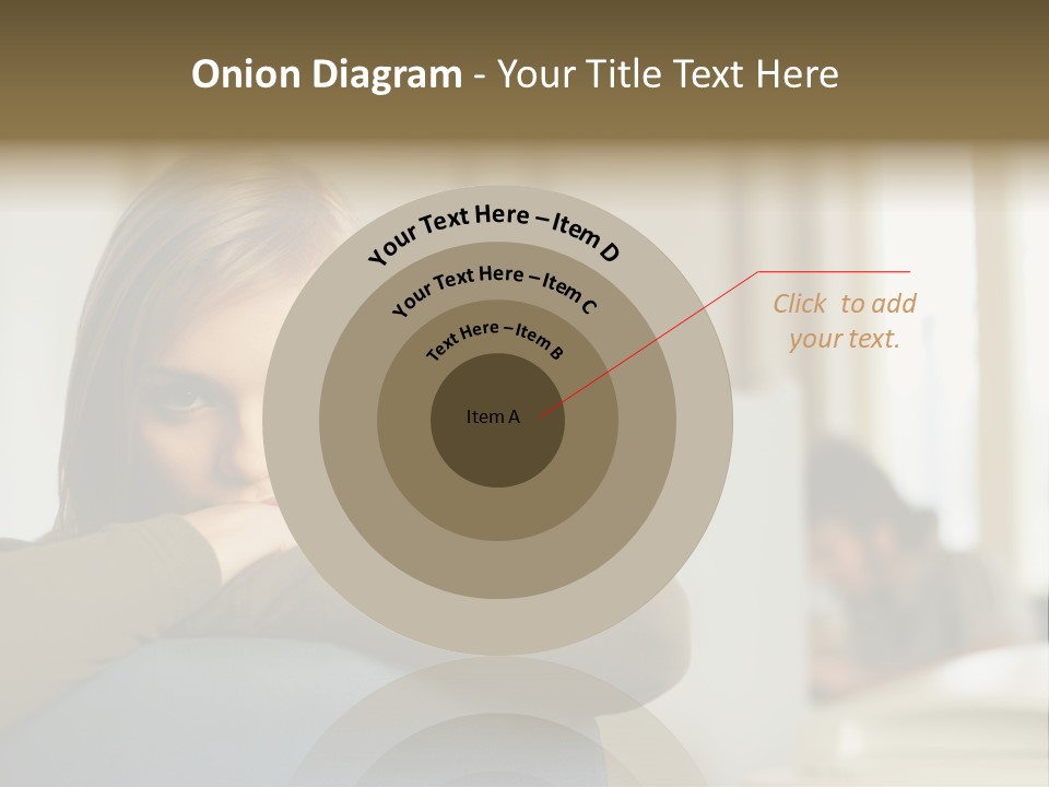 Woman Leaning On The Back Of Her Chair PowerPoint Template