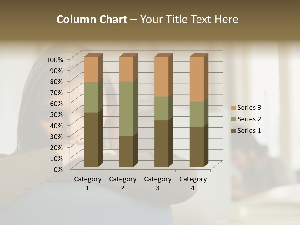 Woman Leaning On The Back Of Her Chair PowerPoint Template