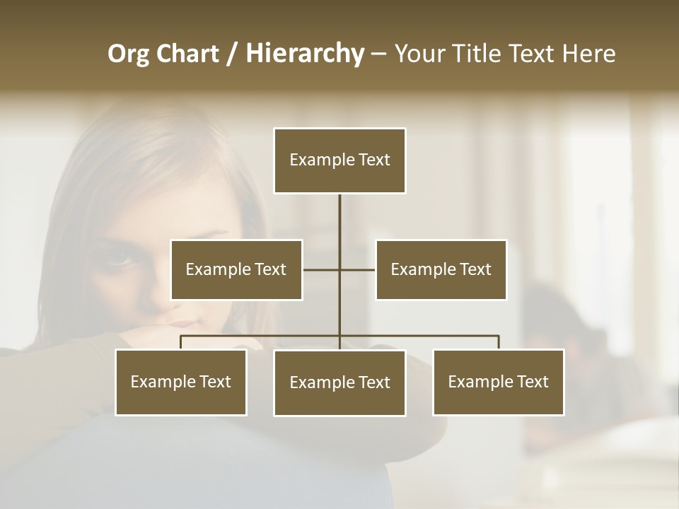 Woman Leaning On The Back Of Her Chair PowerPoint Template