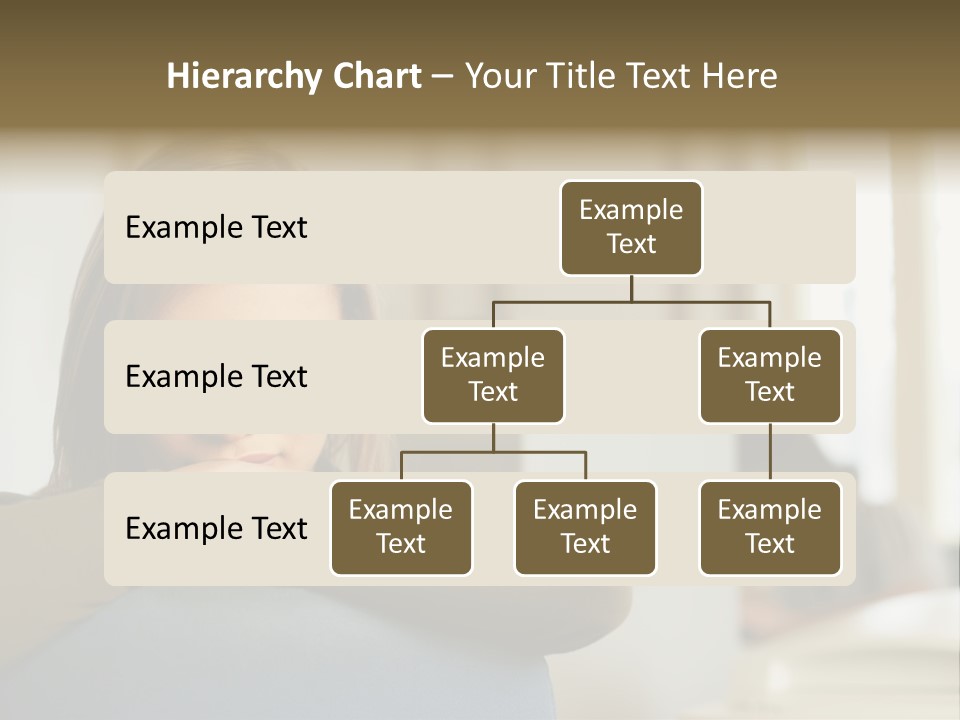 Woman Leaning On The Back Of Her Chair PowerPoint Template