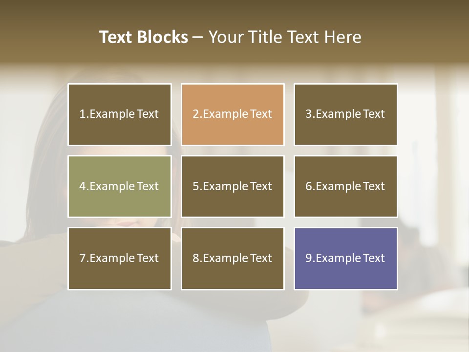 Woman Leaning On The Back Of Her Chair PowerPoint Template