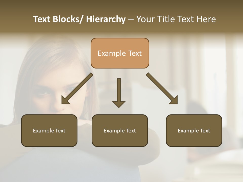 Woman Leaning On The Back Of Her Chair PowerPoint Template