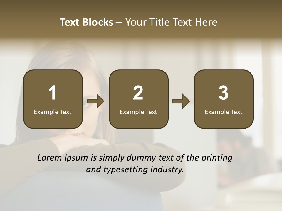 Woman Leaning On The Back Of Her Chair PowerPoint Template