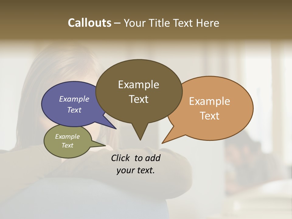 Woman Leaning On The Back Of Her Chair PowerPoint Template