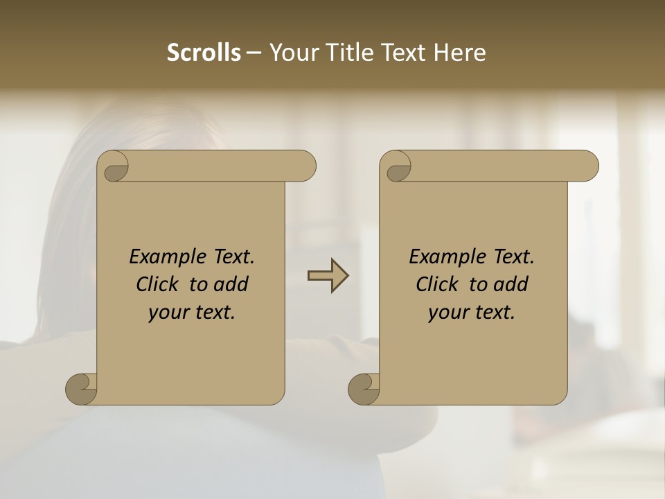 Woman Leaning On The Back Of Her Chair PowerPoint Template