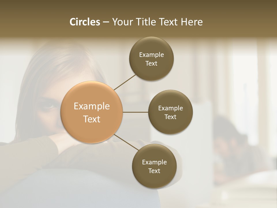 Woman Leaning On The Back Of Her Chair PowerPoint Template