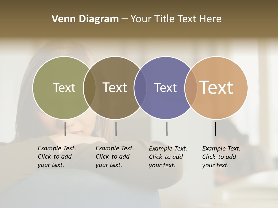 Woman Leaning On The Back Of Her Chair PowerPoint Template