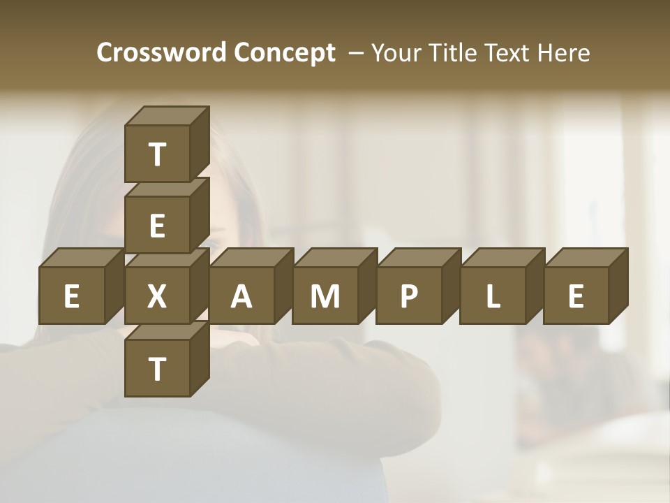 Woman Leaning On The Back Of Her Chair PowerPoint Template