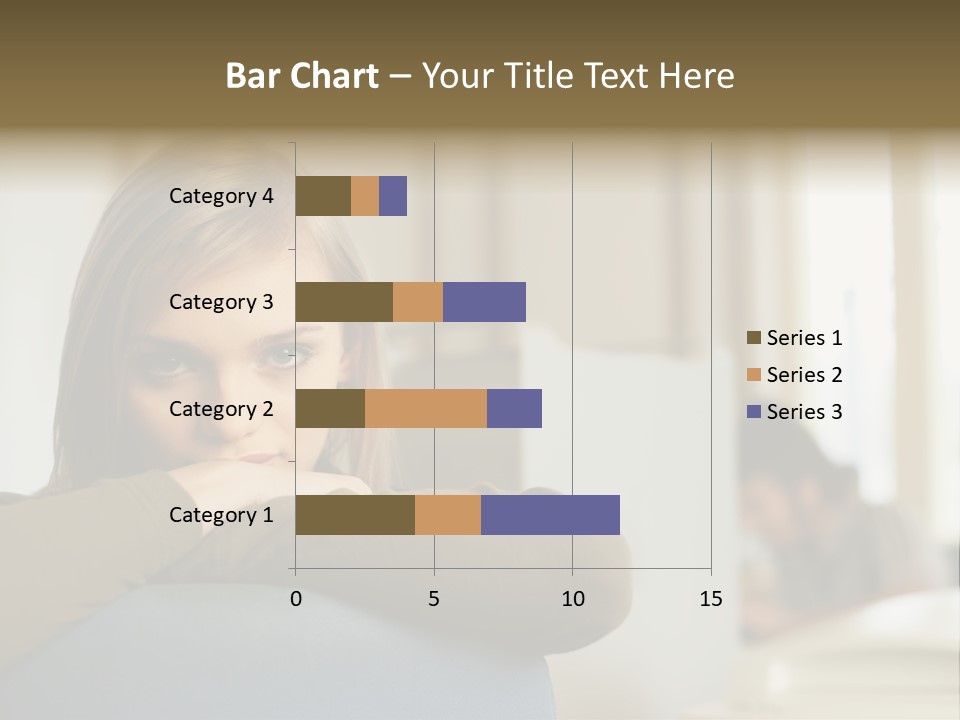 Woman Leaning On The Back Of Her Chair PowerPoint Template