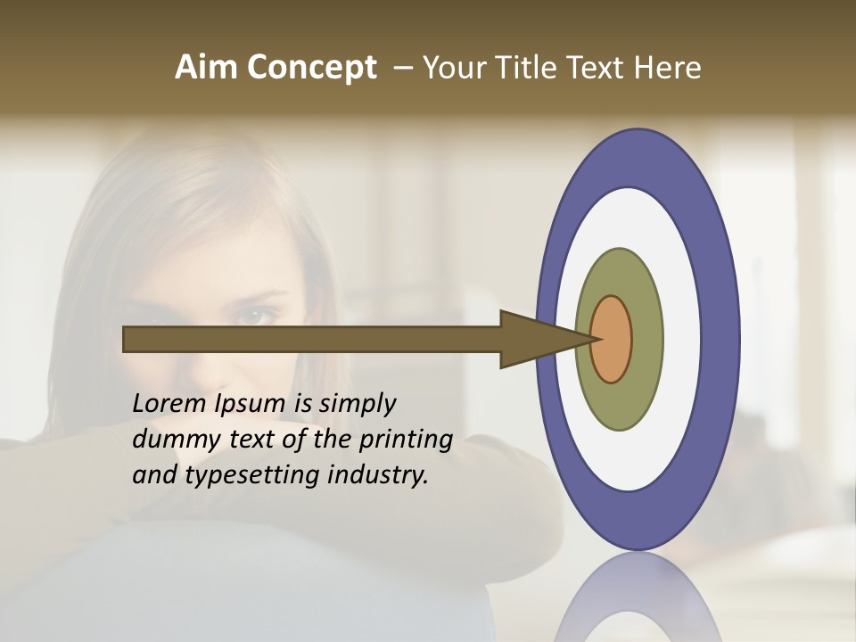 Woman Leaning On The Back Of Her Chair PowerPoint Template