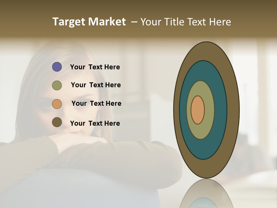 Woman Leaning On The Back Of Her Chair PowerPoint Template