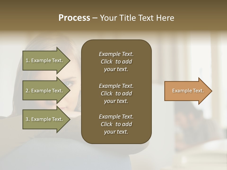 Woman Leaning On The Back Of Her Chair PowerPoint Template
