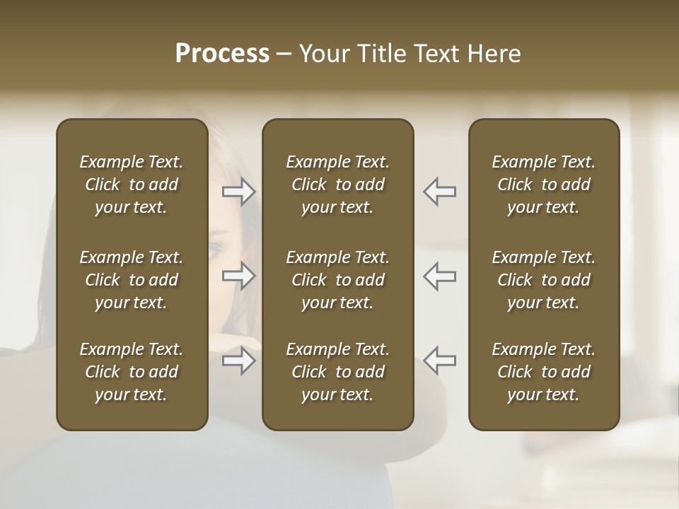 Woman Leaning On The Back Of Her Chair PowerPoint Template