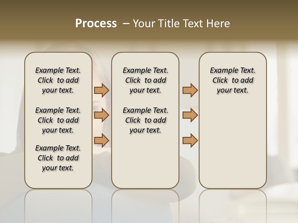 Woman Leaning On The Back Of Her Chair PowerPoint Template