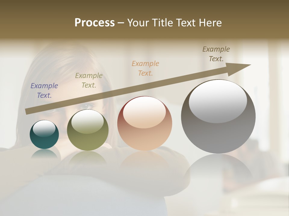 Woman Leaning On The Back Of Her Chair PowerPoint Template