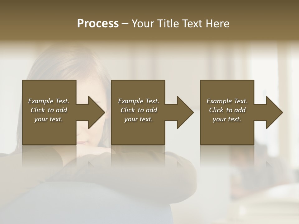 Woman Leaning On The Back Of Her Chair PowerPoint Template
