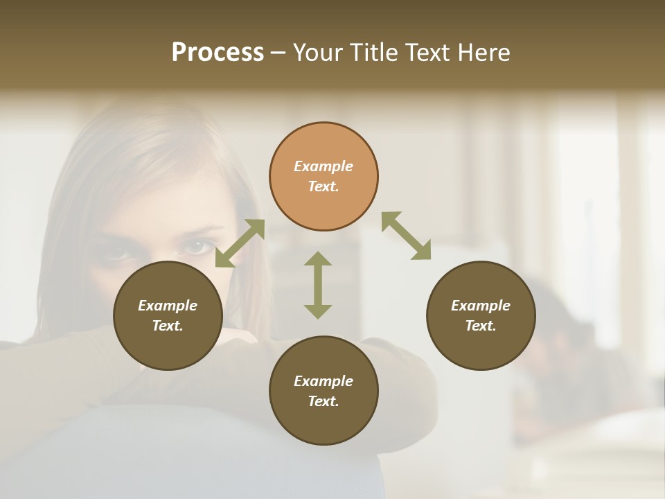 Woman Leaning On The Back Of Her Chair PowerPoint Template