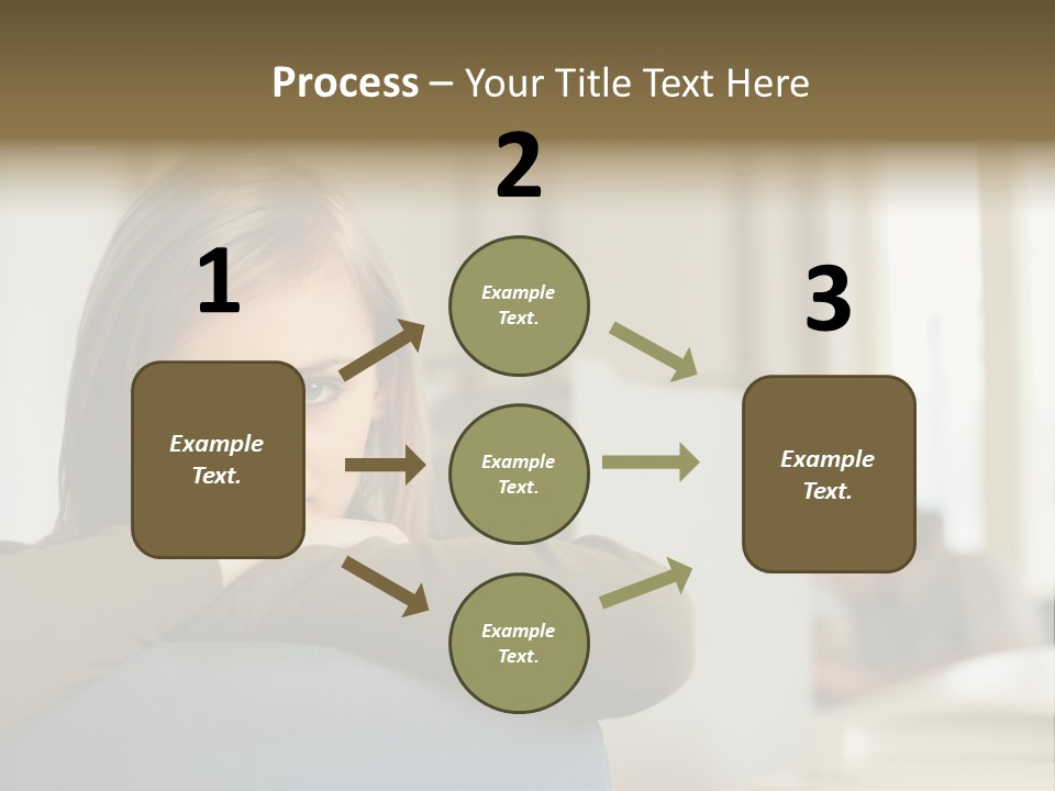 Woman Leaning On The Back Of Her Chair PowerPoint Template