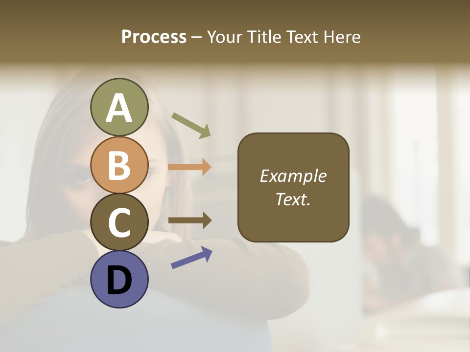 Woman Leaning On The Back Of Her Chair PowerPoint Template