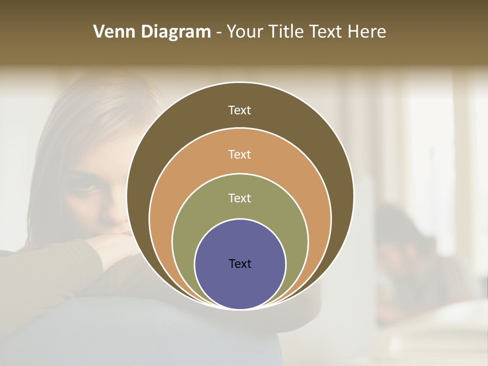 Woman Leaning On The Back Of Her Chair PowerPoint Template