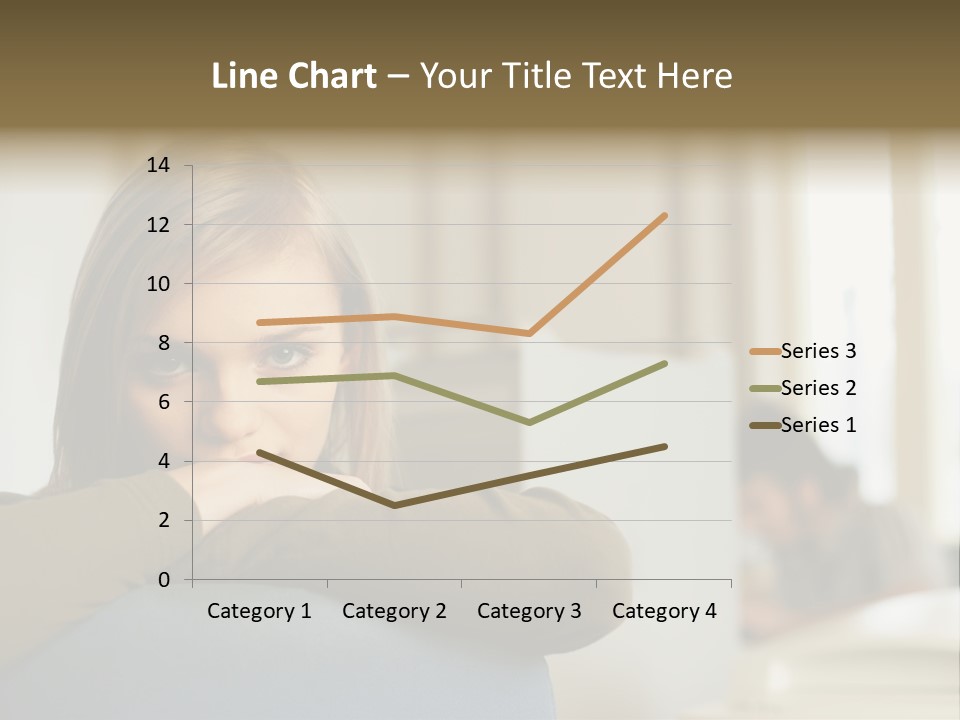 Woman Leaning On The Back Of Her Chair PowerPoint Template