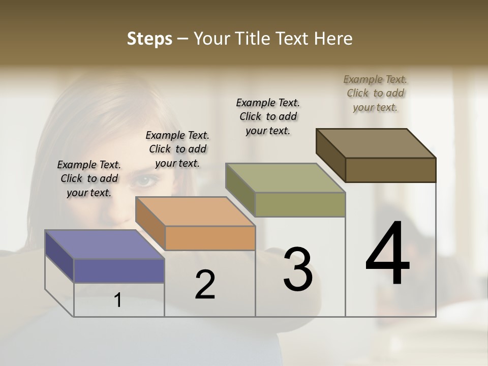 Woman Leaning On The Back Of Her Chair PowerPoint Template