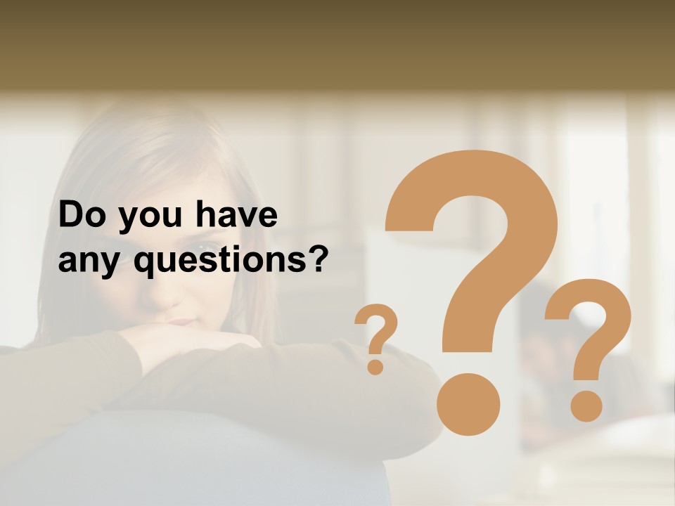 Woman Leaning On The Back Of Her Chair PowerPoint Template