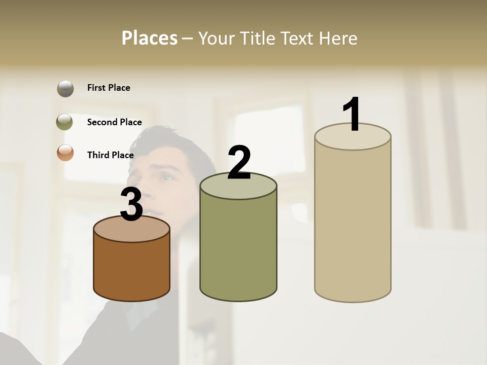 Man Sitting Behind A Computer PowerPoint Template