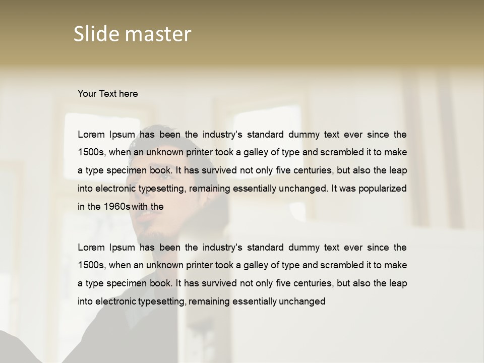 Man Sitting Behind A Computer PowerPoint Template