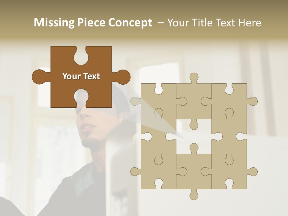 Man Sitting Behind A Computer PowerPoint Template