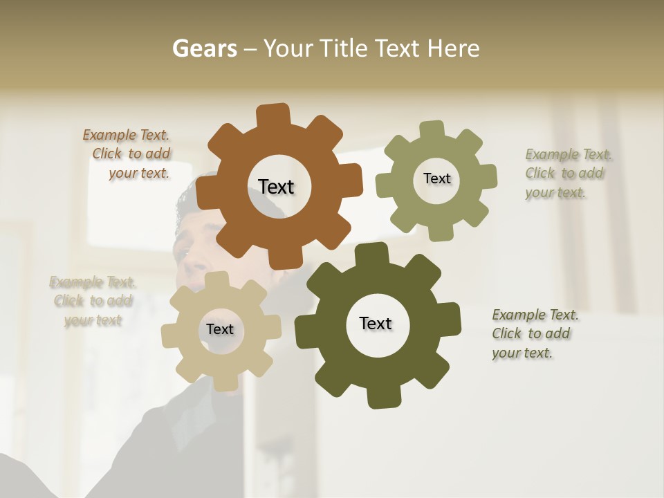 Man Sitting Behind A Computer PowerPoint Template