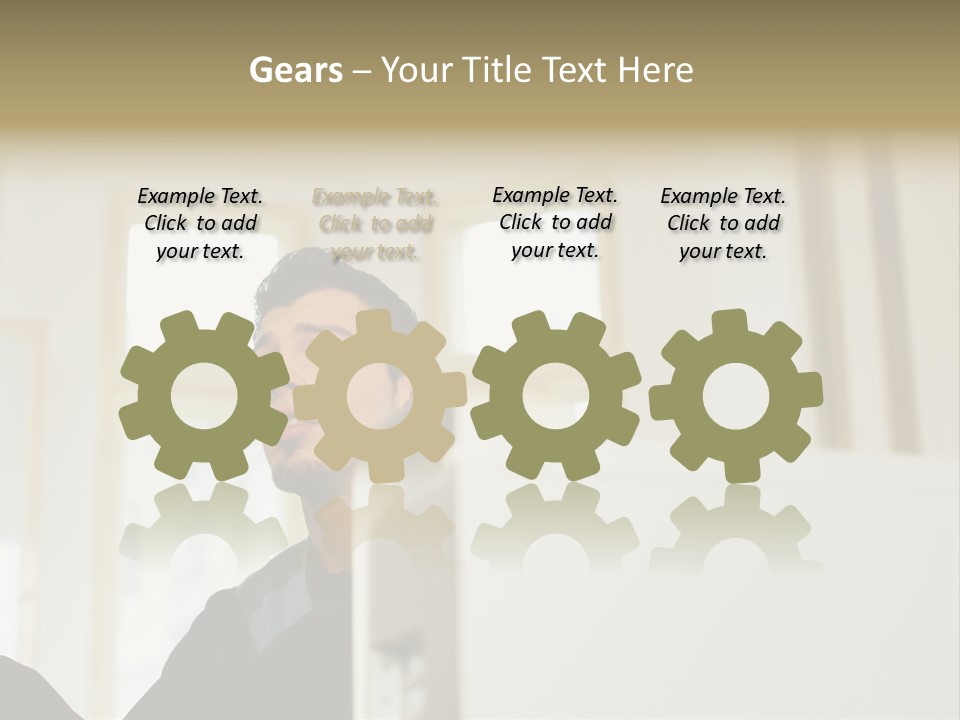 Man Sitting Behind A Computer PowerPoint Template