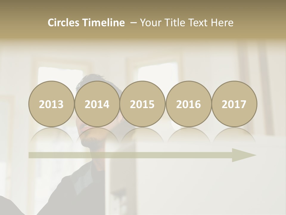 Man Sitting Behind A Computer PowerPoint Template