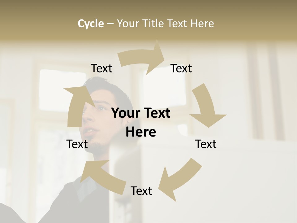 Man Sitting Behind A Computer PowerPoint Template